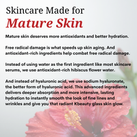 Image of a red hibiscus in the background with text explaining how the Ovaco Lenclos EF Ampoule