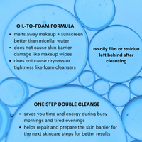 Ovaco Lenclos EF Real Botanic Oileanser Face Wash features with blue bubbles on a blue background