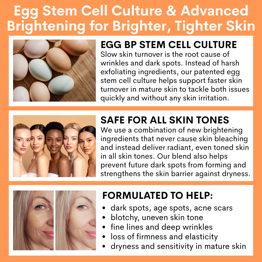 Ovaco Snow Gold Ampoule three key ingredients with text and corresponding images